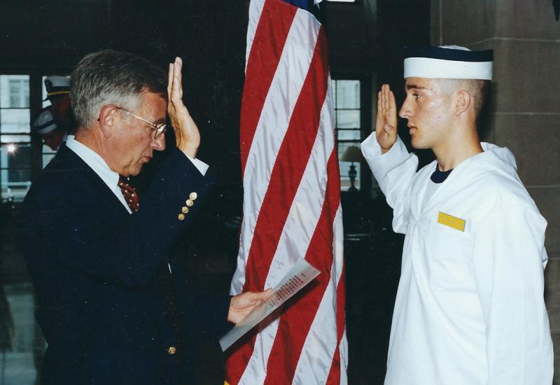 USNA Induction Day swearing in ceremony with Uncle Phil